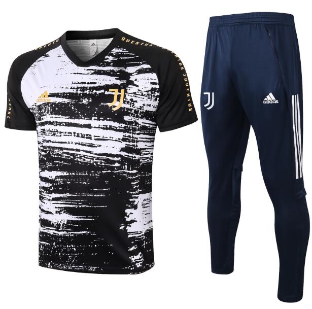 Juventus Black White Training Kits Shirt with Pants 2020/21